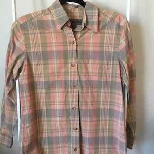 🥀 VINTAGE Dusty Rose and Sage Plaid Button Up 🥀